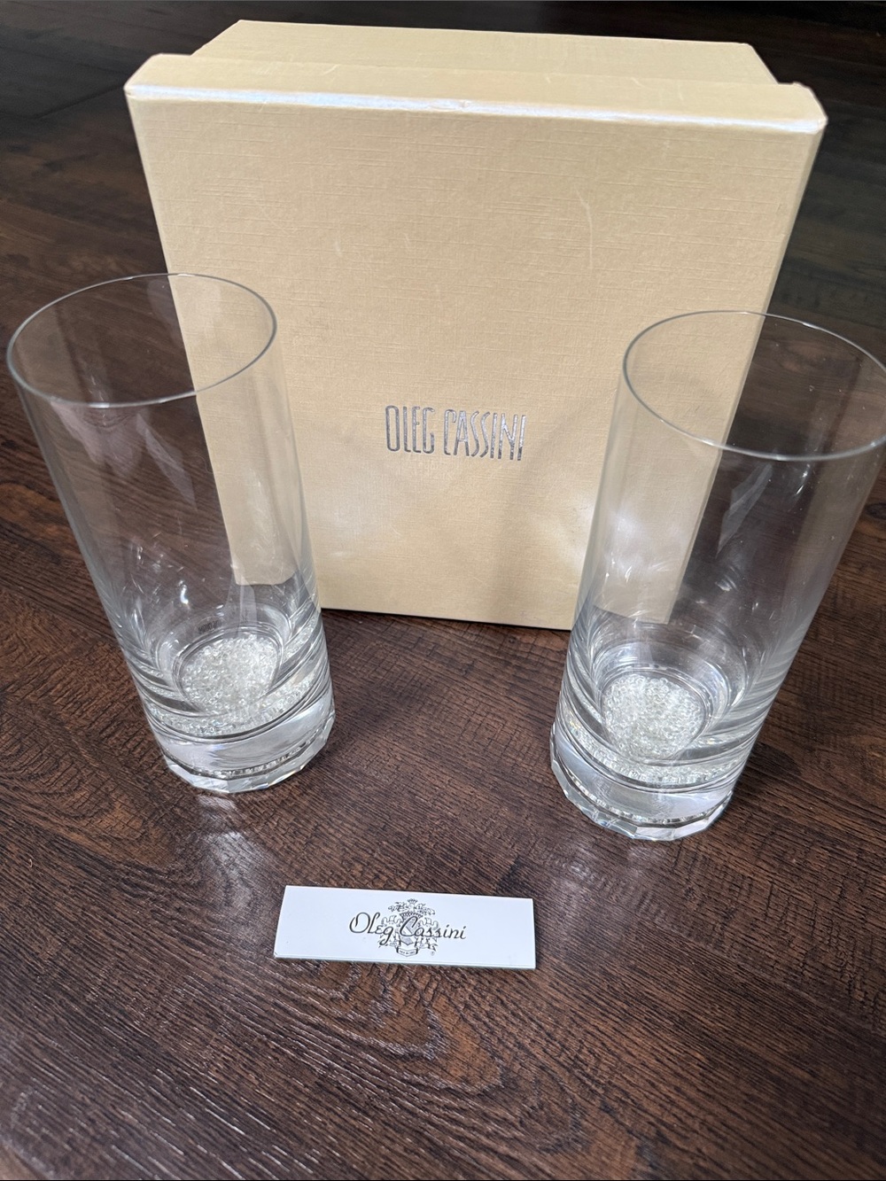 Oleg Cassini Crystal Diamond Highball set